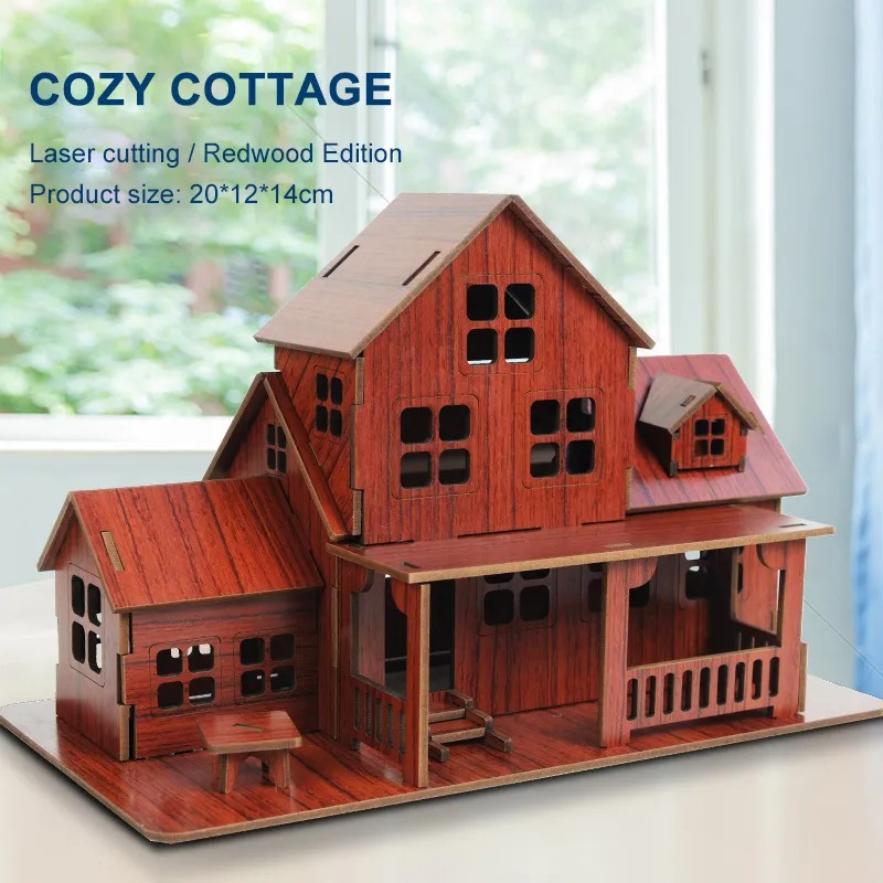 Model Kit Wood - 3D деревянный конструктор-головоломка GamesCozy Cottage: Механический
